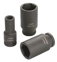 1" Krachtdopsleutels lang - 6-knt