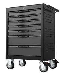 7 lades trolley met MIS systeem, zwart-grijs