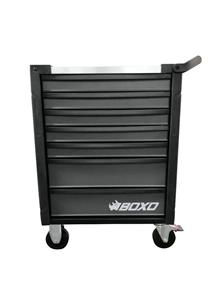 BOXO Gereedschapswagen met 7 laden en MIS systeem, zwart/grijs - 678x459x1000 mm