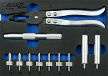 Klepsteelrubbertang met accessoires 11-dlg. 